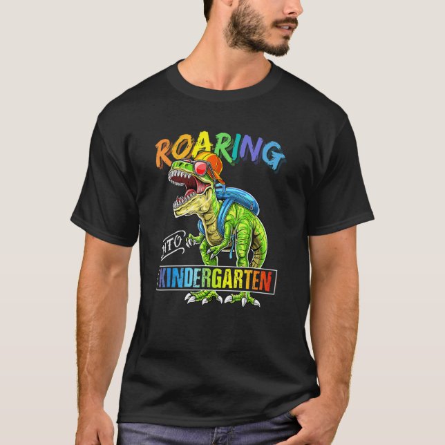 Camiseta Caminando hacia la mochila de dinosaurios de jardi (Anverso)