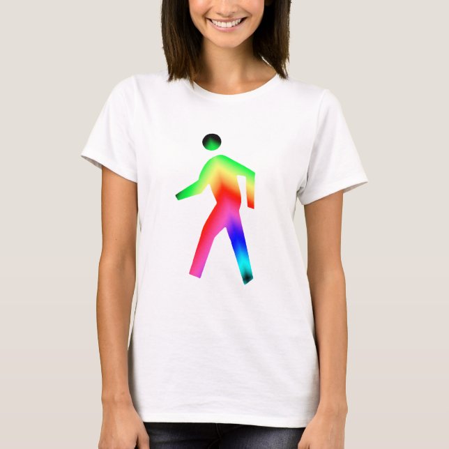Camiseta Caminando hombre arcoiris (Anverso)