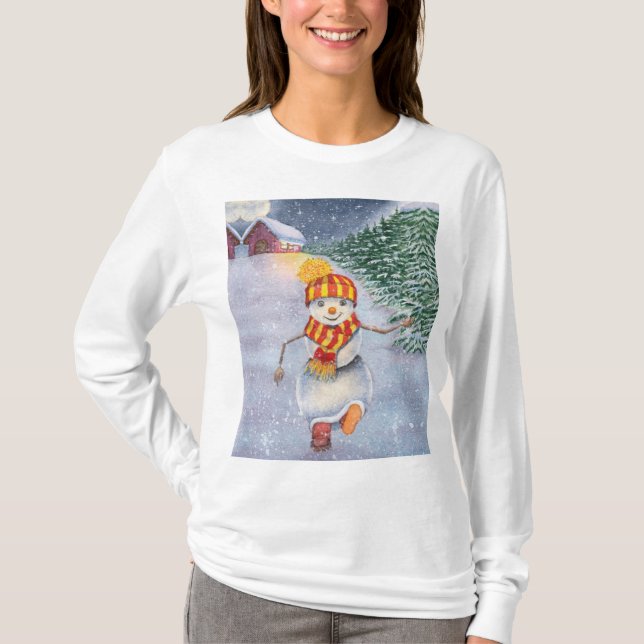 Camiseta Caminando navidades de snowman (Anverso)