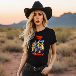 Camiseta Caminando Por El Jardín Infantil T Rex Y El Camión