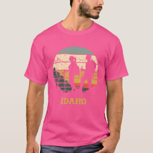 Camiseta Caminando por Idaho Camina Retro Viejo Atardecer S
