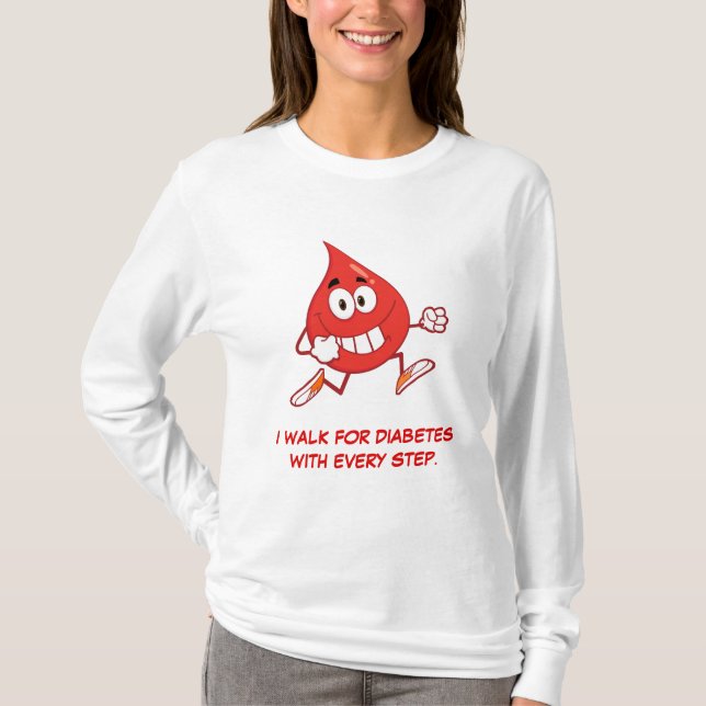 Camiseta Caminando por la conciencia sobre la diabetes (Anverso)