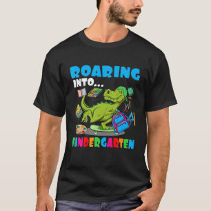Camiseta Caminando Por Niños De Dinosaurios De Jardín Infan