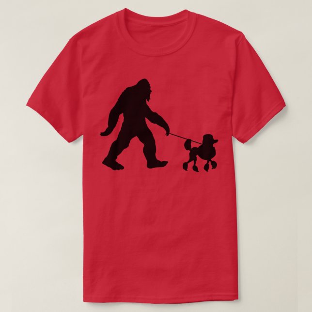 Camiseta Caminando su perro caniche (Diseño del anverso)