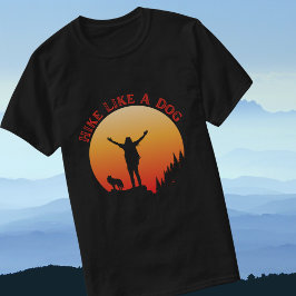Camiseta Caminar Como Un Perro Senderismo Perro Naranja Roj