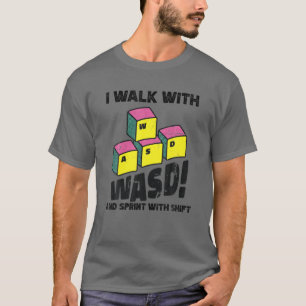 Camiseta Caminar Con WASD Run Shift Funny Desktop Pc Video