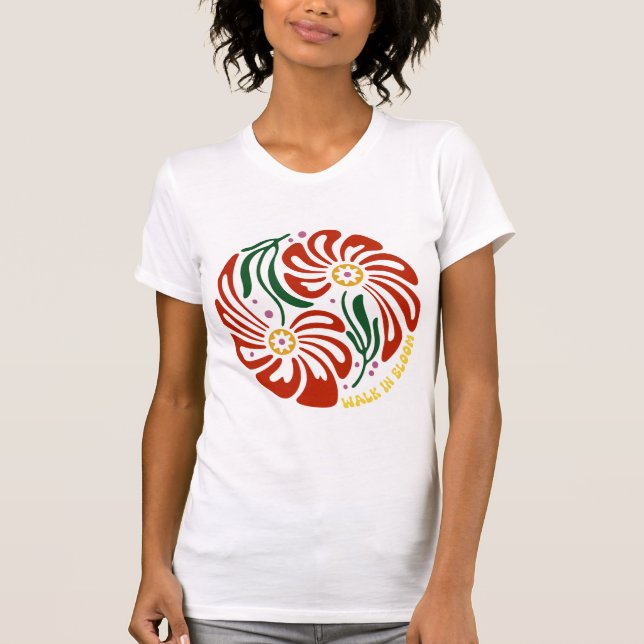Camiseta Caminar en flor (Anverso)