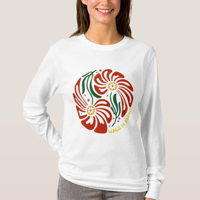 Camiseta Caminar en flor (Anverso)