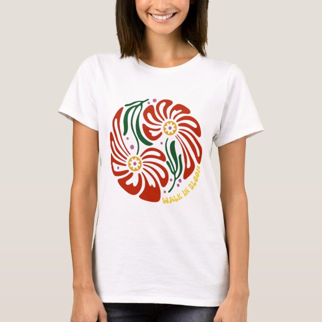 Camiseta Caminar en flor (Anverso)