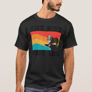 Camiseta Caminar Más Preocuparse Menos Collie Barbudo Gráfi