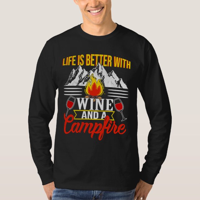 Camiseta Caminar Mejor La Vida Del Vino Con El Vino (Anverso)