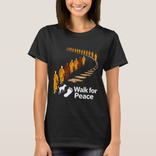 Camiseta Caminar paz 2026 paz mundial monjes con aloka perr