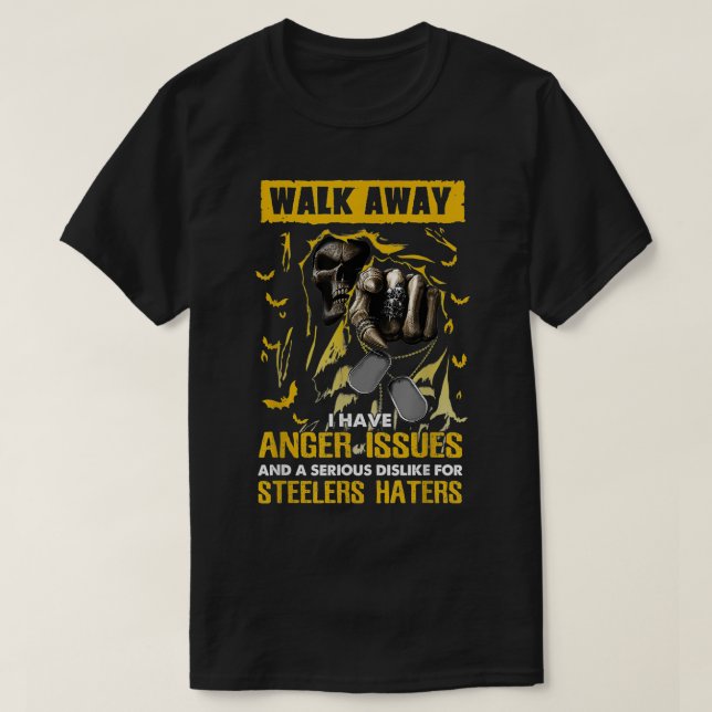 Camiseta Caminar Por Allá Tengo Problemas De Ira Para Los O (Diseño del anverso)