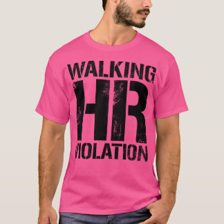 Camiseta Caminar por el texto negro vintage de violación de