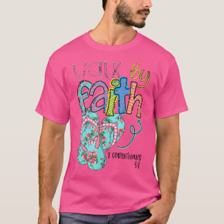 Camiseta Caminar Por Fe Flip Flops Christian Jesus Bible Ve