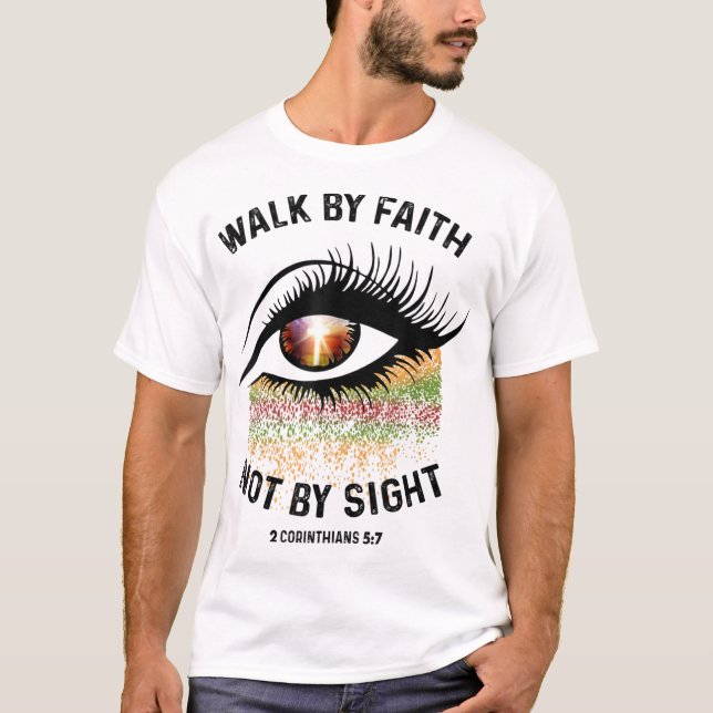 Camiseta Caminar Por La Fe No Por La Biblia Vista Verso Cri (Anverso)