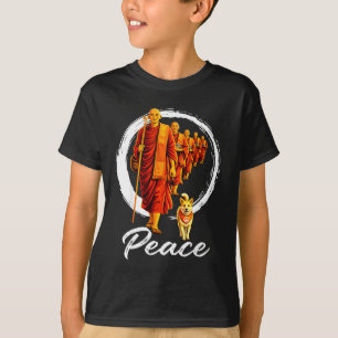Camiseta Caminar por la paz monjes budistas paz aloka perro