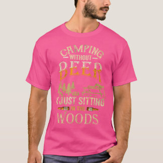Camiseta Caminar Sin Cerveza Está Sentado En El Bosque