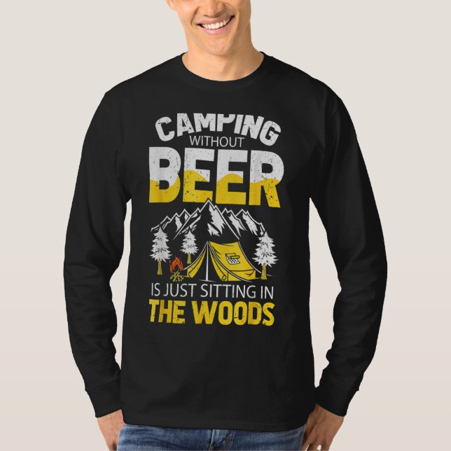 Camiseta Caminar Sin Cerveza Está Sentado En El Bosque (Anverso)