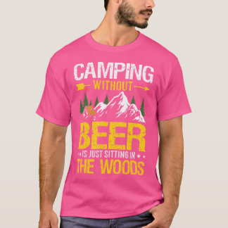 Camiseta Caminar Sin Cerveza Está Sentado En El Bosque