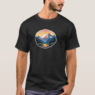 Camiseta Caminata al aire libre. Lagos de montaña.
