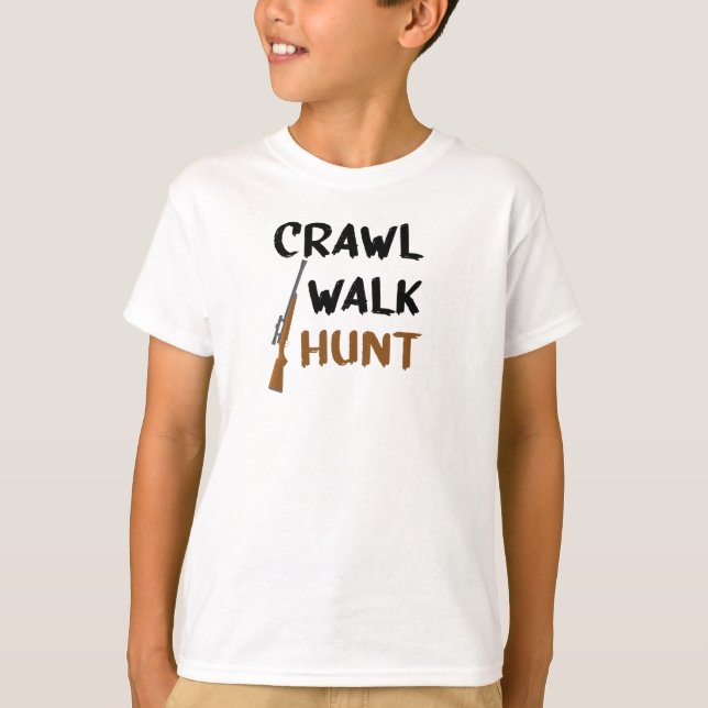 Camiseta Caminata Crawl Camina Caza Camina Crawl, Caza Bebé (Anverso)