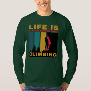 Camiseta Caminata de Camping Retro Verde