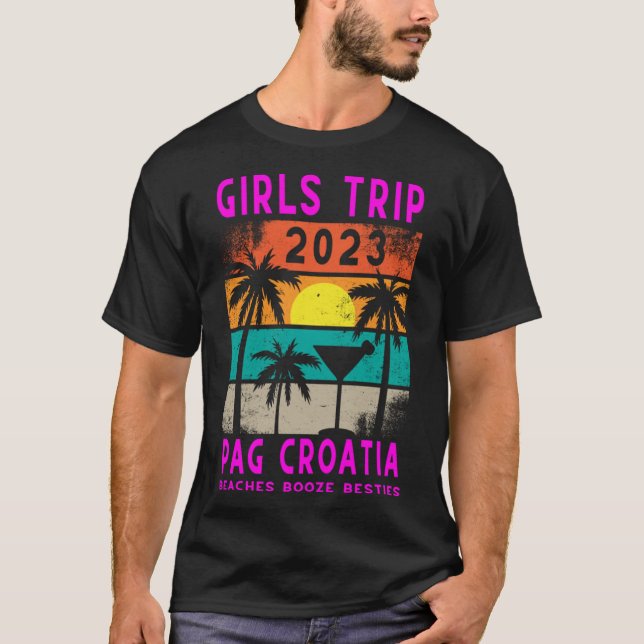 Camiseta Caminata de Chicas de Pag Croacia 2023 Estudiantes (Anverso)