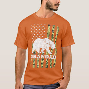 Camiseta Caminata de Grandad Bear Camping Camouflage Estado