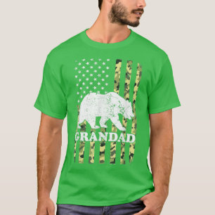 Camiseta Caminata de Grandad Bear Camping Camouflage Estado