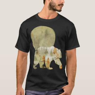 Camiseta Caminata de oso en la fauna silvestre boscosa de l