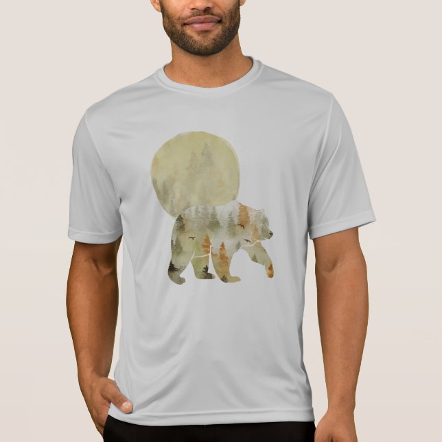 Camiseta Caminata de oso en la fauna silvestre boscosa de l (Anverso)