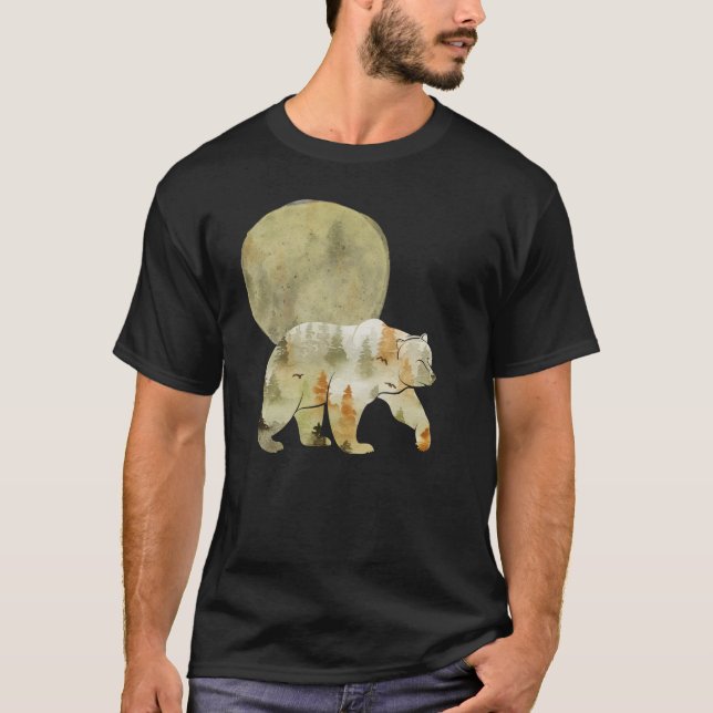 Camiseta Caminata de oso en la fauna silvestre boscosa de l (Anverso)
