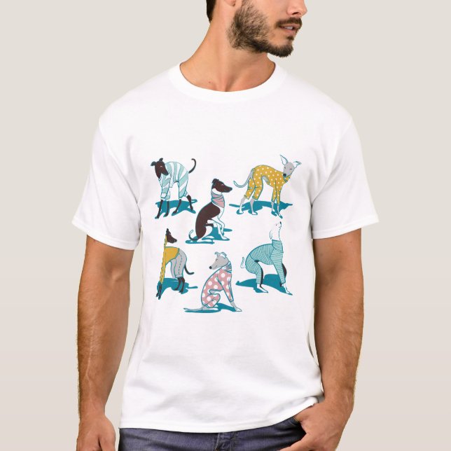 Camiseta Caminata de perros de Greyhounds // perro de fondo (Anverso)