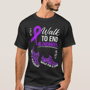 Camiseta Caminata por la conciencia del alzhéimer cinta mor