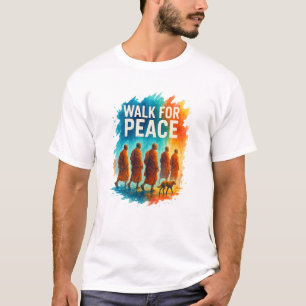 Camiseta Caminata por la Paz – Arte Splash del Monje Lluvio