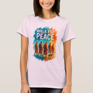 Camiseta Caminata por la Paz – Arte Splash del Monje Lluvio