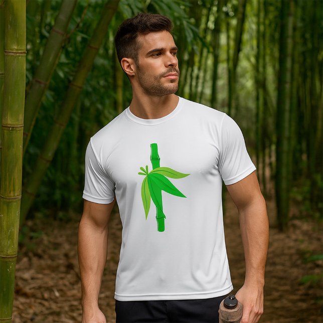 Camiseta Caminata verde de bambú con hojas tropicales (Subido por el creador)
