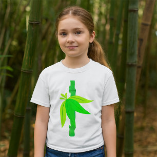 Camiseta Caminata verde de bambú con hojas tropicales