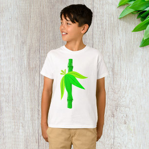 Camiseta Caminata verde de bambú con hojas tropicales