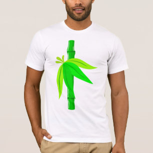 Camiseta Caminata verde de bambú con hojas tropicales