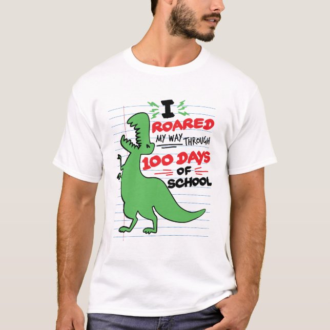 Camiseta Caminé a lo largo de 100 días de escuela de Dino (Anverso)