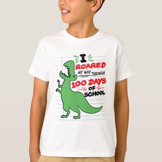 Camiseta Caminé a lo largo de 100 días de escuela de Dino (Anverso)