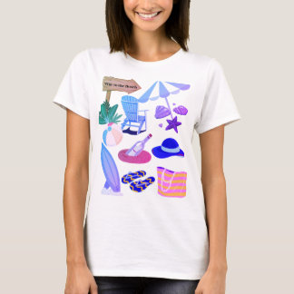 Camiseta Camino a la playa - Diseño de Clipart Vacation Sum