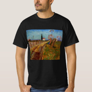 Camiseta Camino a través de un campo, sauces de Vincent van