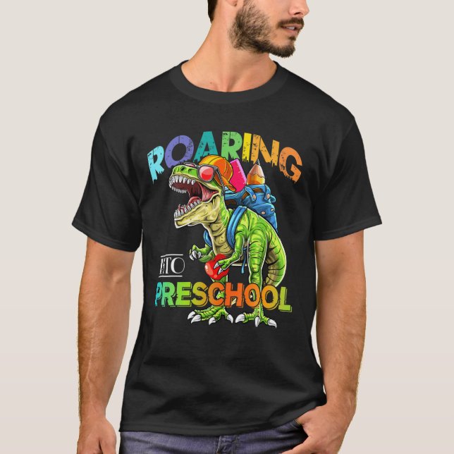Camiseta Camino al profesor de dinosaurio preescolar preesc (Anverso)