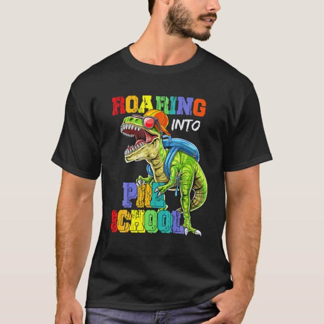 Camiseta Camino al profesor de dinosaurio preescolar preesc (Anverso)