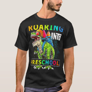 Camiseta Camino al profesor de dinosaurio preescolar preesc