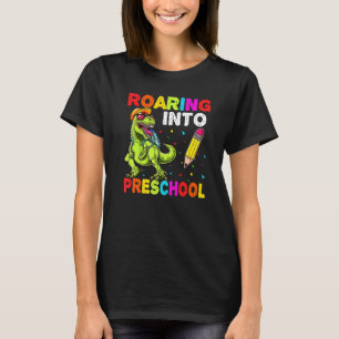 Camiseta Camino al profesor de dinosaurio preescolar preesc