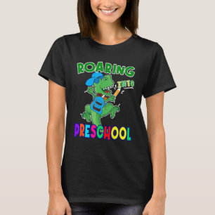 Camiseta Camino al profesor de dinosaurio preescolar preesc
